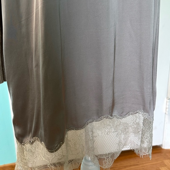 ALLSAINTS Sweater Slip Dress Combo Oatmeal Brown Size M NWT - Picture 3 of 7